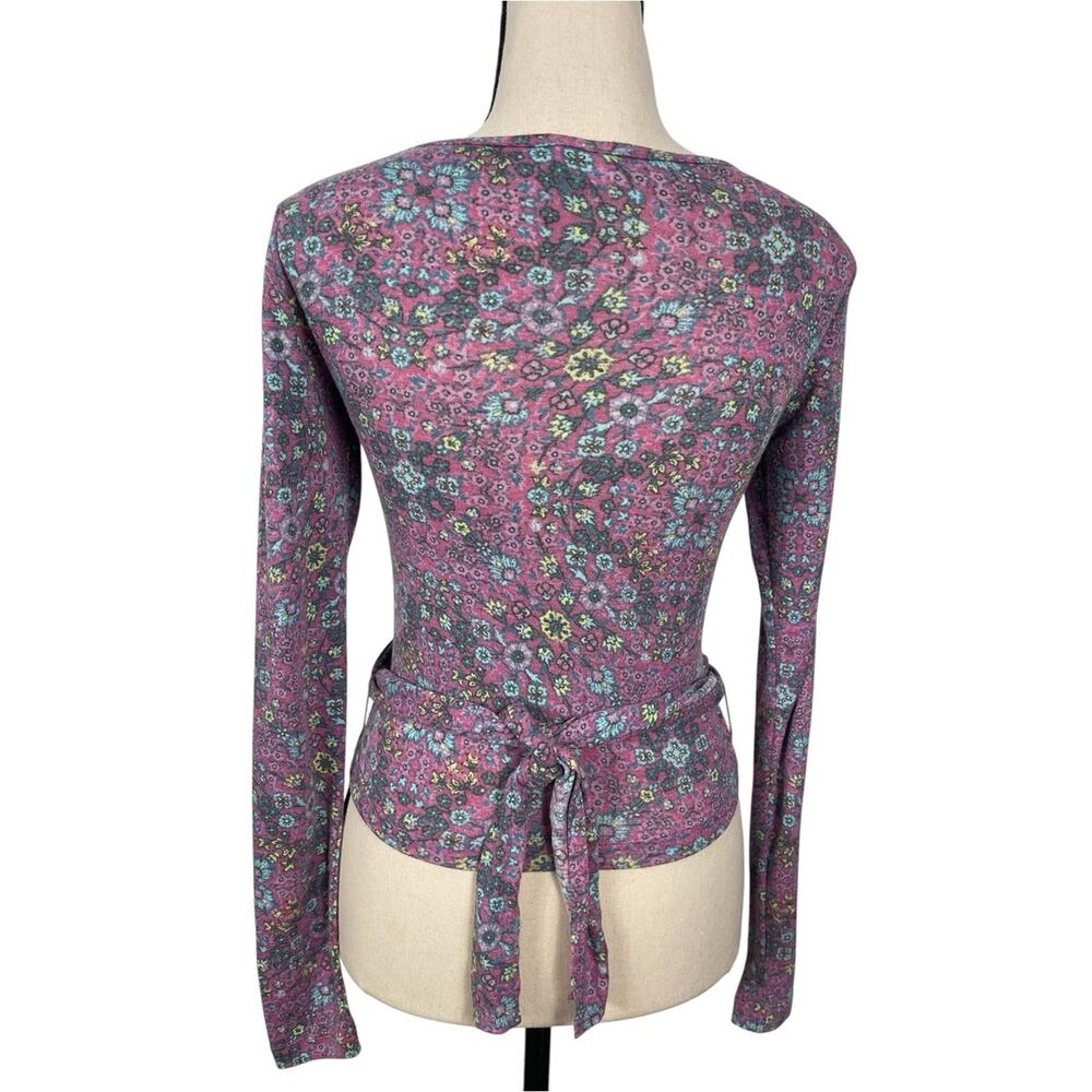 Daily Practice by Anthropologie Wrap-Front Top Floral Print Size XXS - Picture 7 of 9